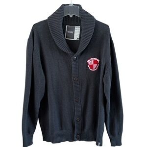 Bruzer Berkeley college of music buttoned cardigan sweater size XXL gray